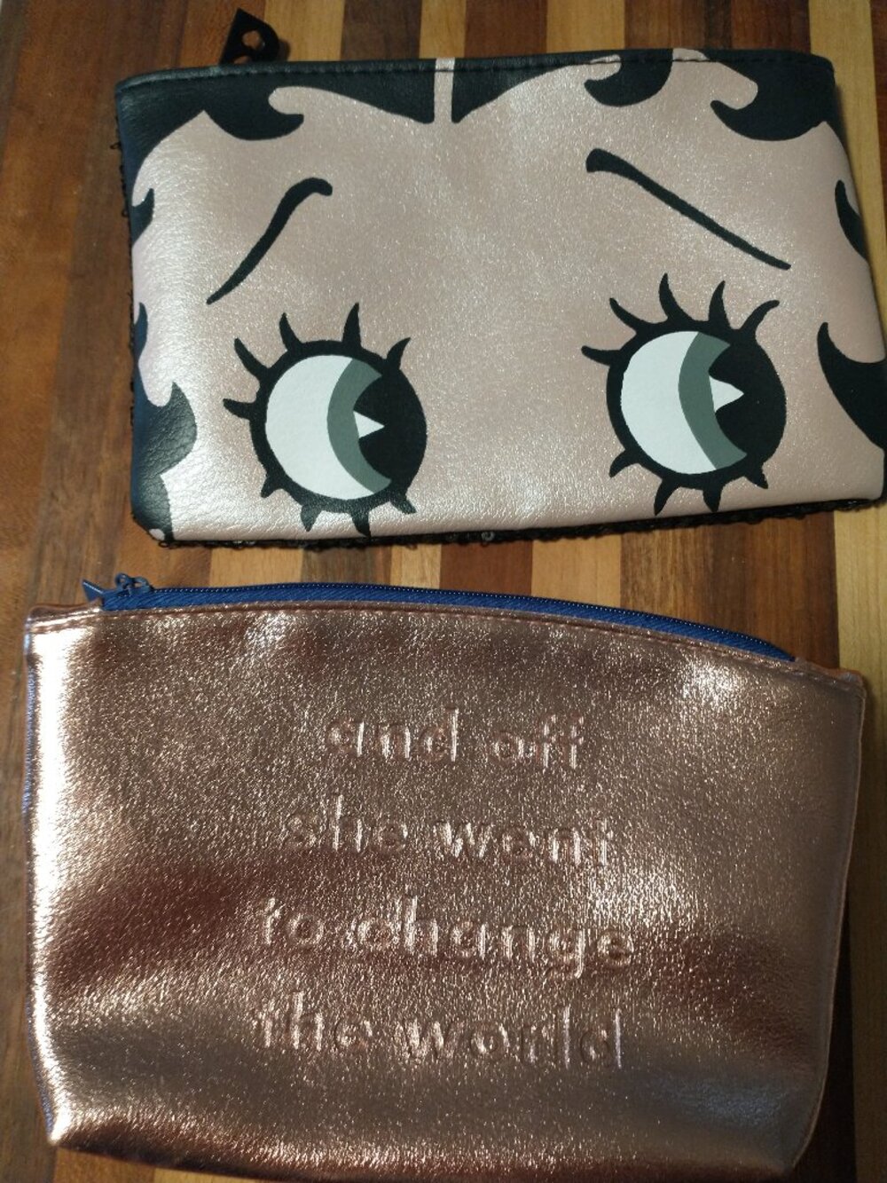 Betty Boop and Rose gold Makeup Bags Lot of 2 Limited Edition Adorable